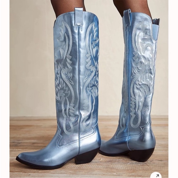 Jeffrey Campbell metallic blue cowboy boots - Picture 4 of 4